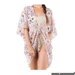 Women's Swimsuit Cover up Sheer Pleated Chiffon Loose Kimono Cardigan Blouses 2XL Floral Peach  B07CKYQSDY